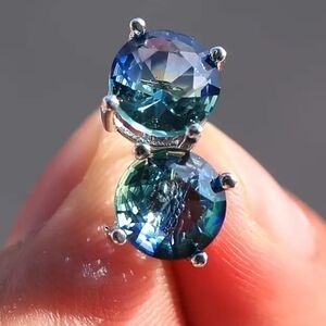 Elegant Blue and Silver Women's Earrings